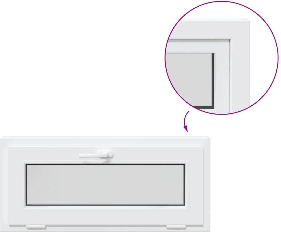 Požeminio lango RISOR 90 x 40 cm PVC ir skaidrus, lygus stiklas