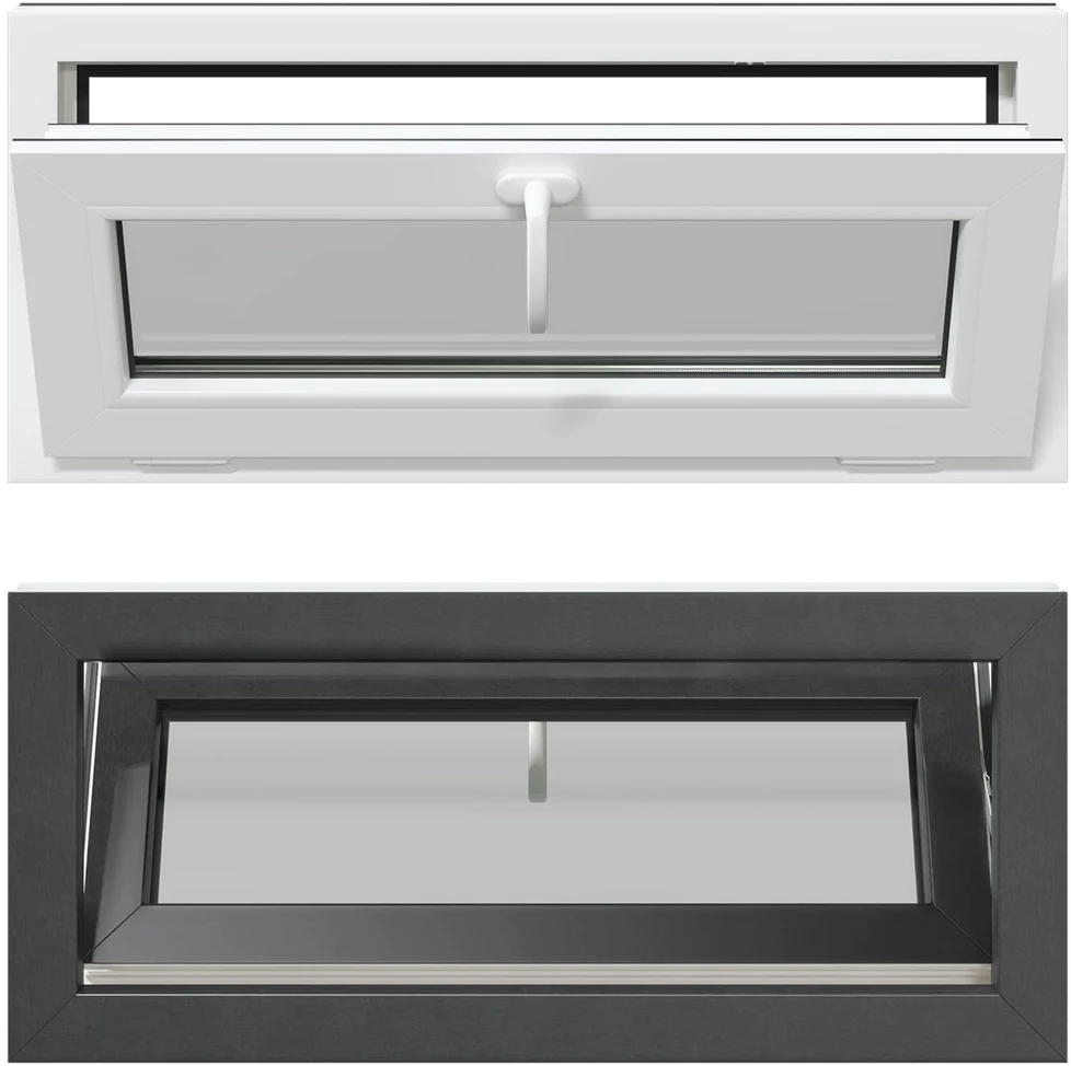 Požeminio lango RISOR 90 x 40 cm PVC ir skaidrus, lygus stiklas