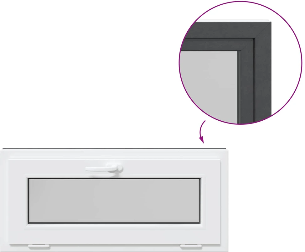 Požeminio lango RISOR 90 x 40 cm PVC ir skaidrus, lygus stiklas