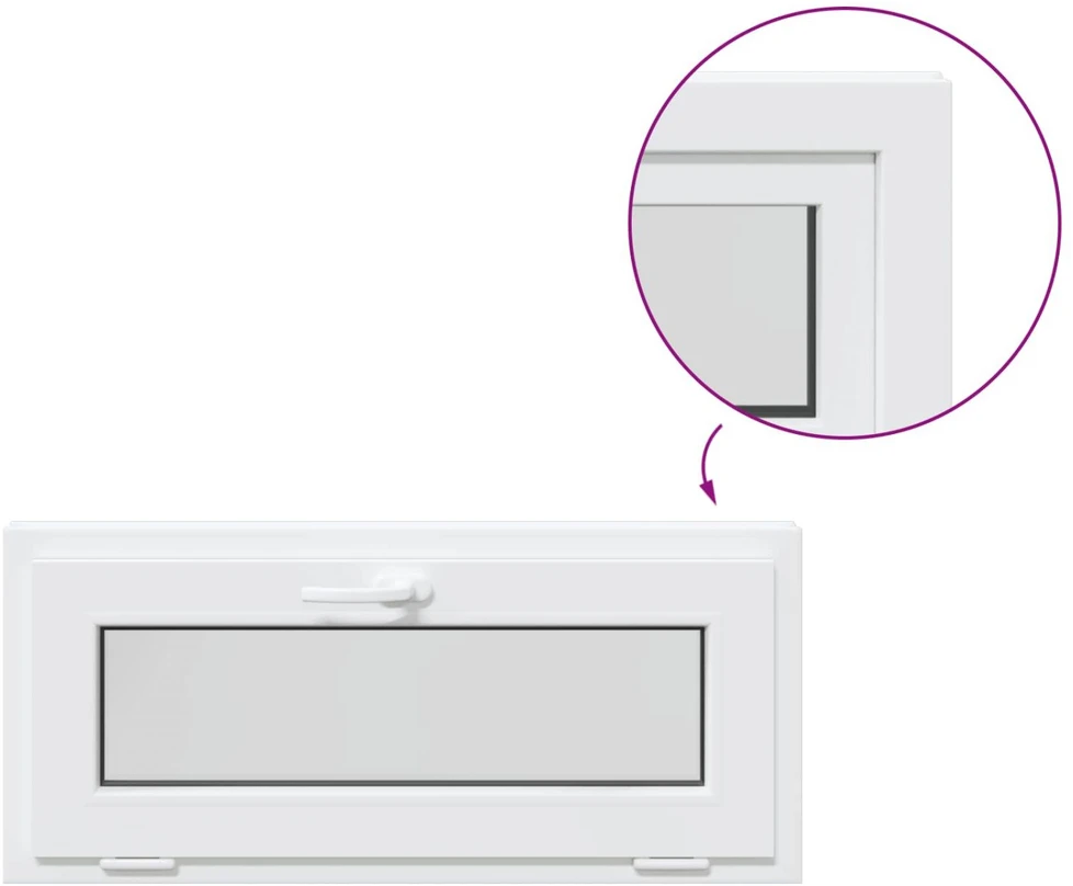 Požeminio lango RISOR 90 x 40 cm PVC ir stiklas