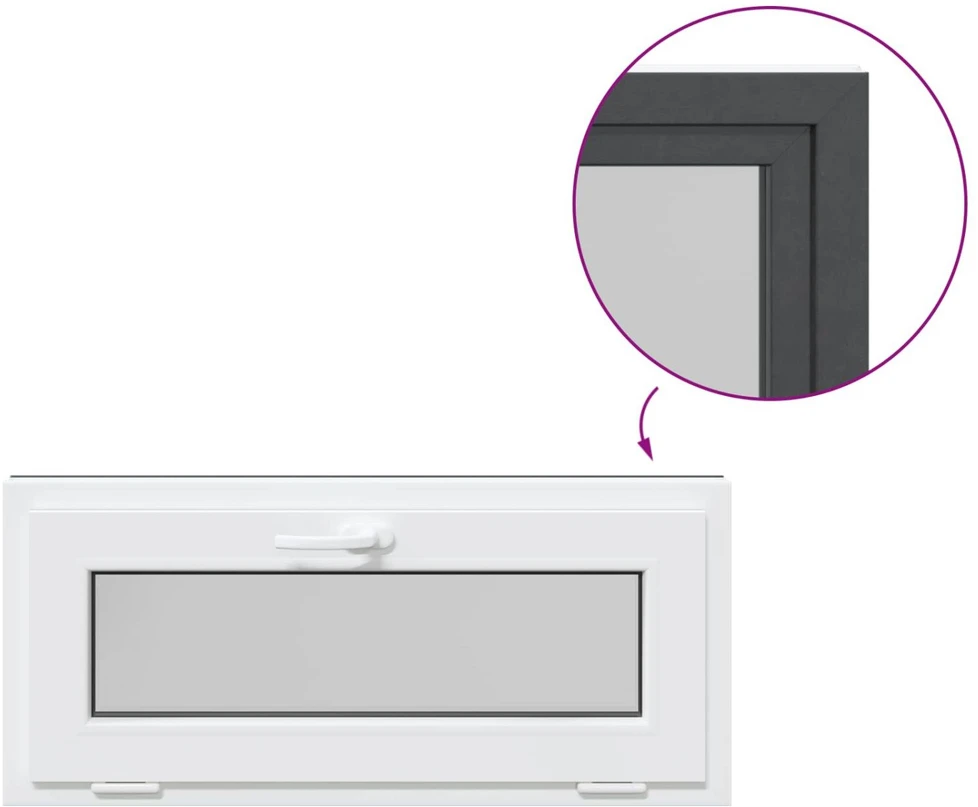 Požeminio lango RISOR 90 x 40 cm PVC ir stiklas