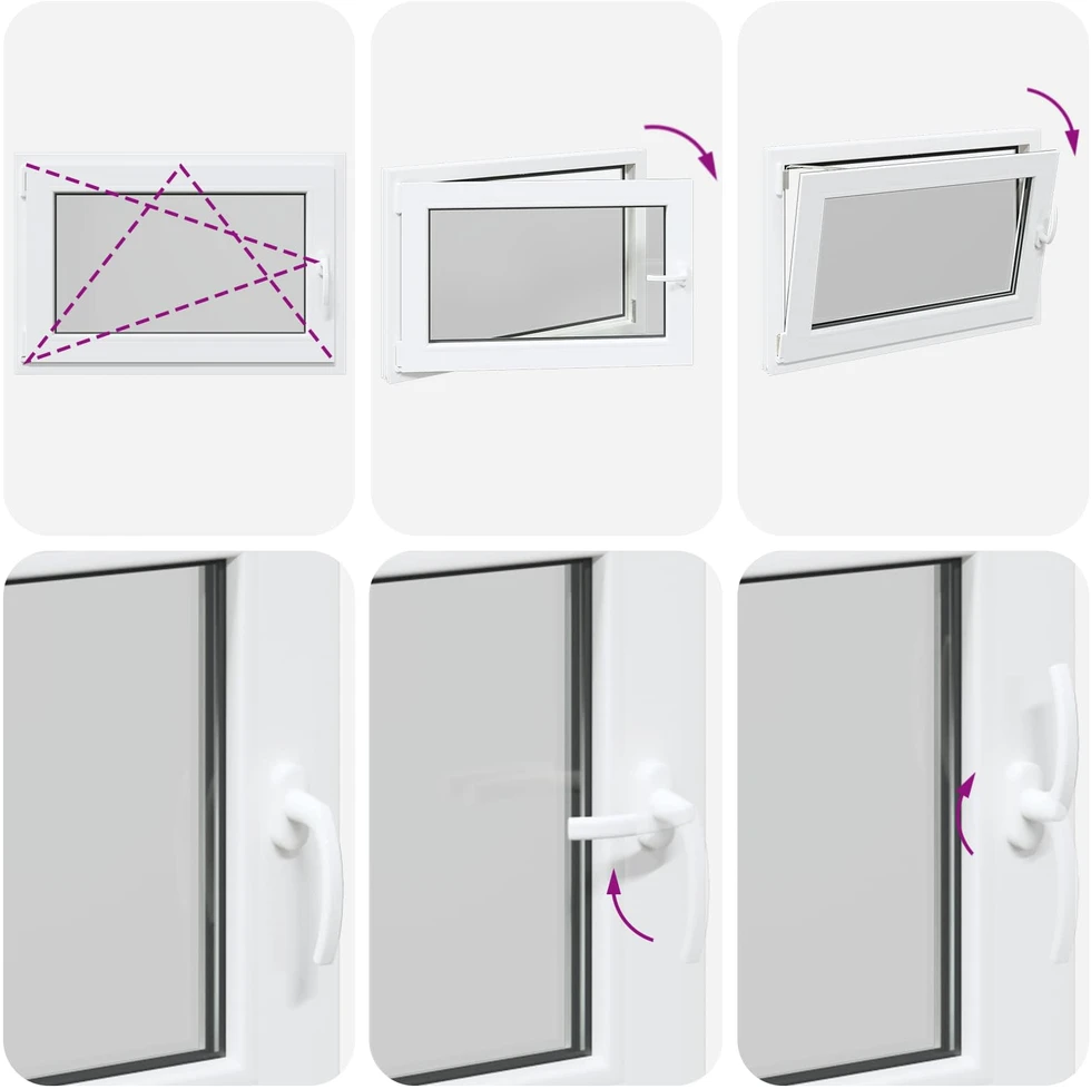 Požeminio lango RISOR 95 x 50 cm PVC ir stiklas
