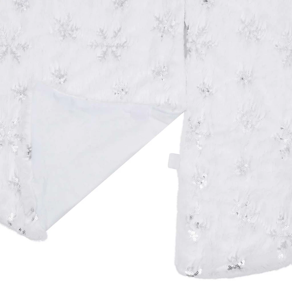 Kilimėlis po kalėdine eglute, baltas, 90cm, dirbtinis kailis