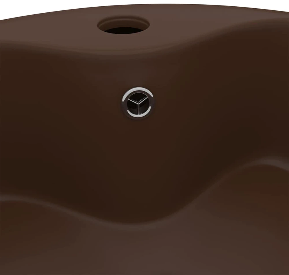 Prabangus praustuvas, matinis rudas, 36x13cm, keramika