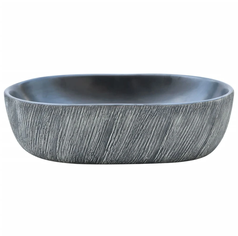 Praustuvas ant stalviršio, juodas/pilkas, 47x33x13cm, keramika