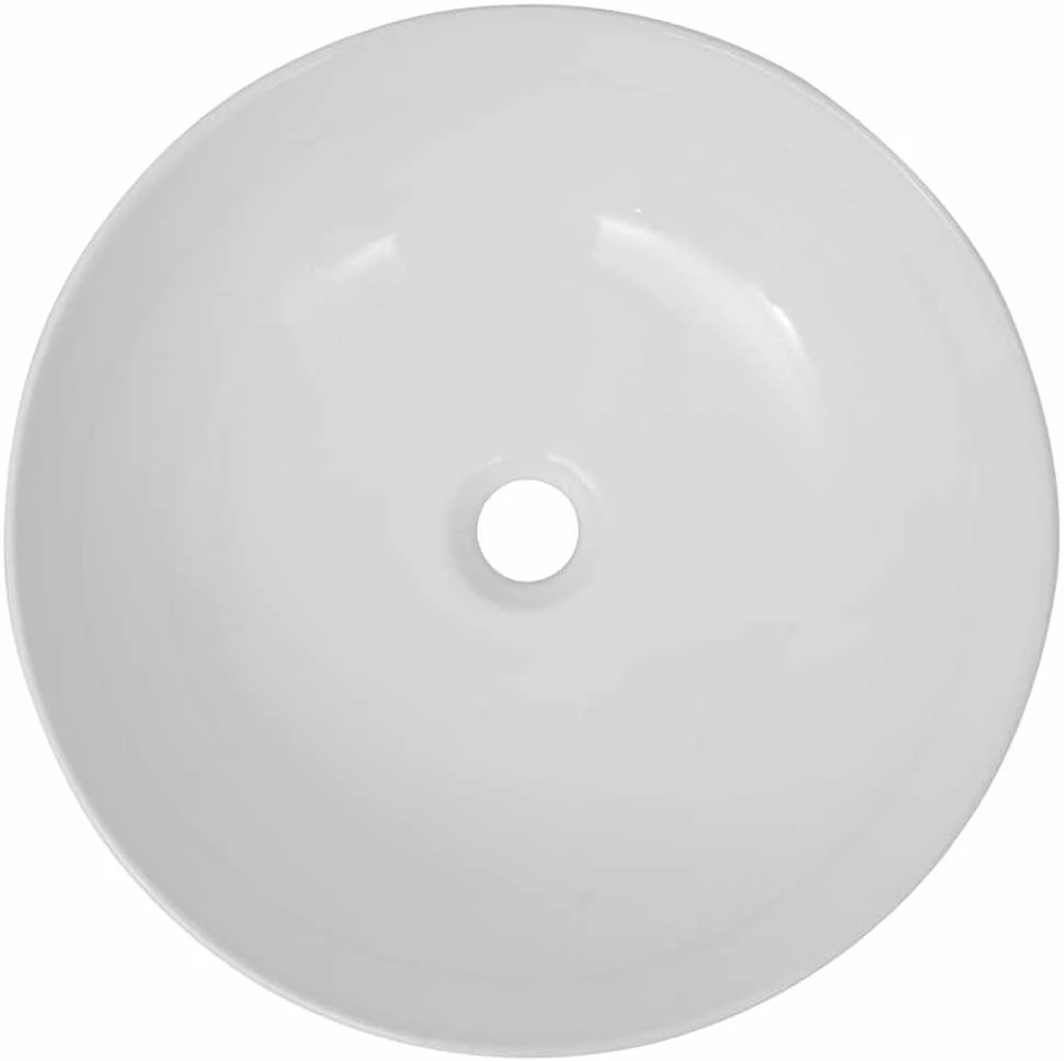 Praustuvas, apvalus, keramika, balta, 41,5 x 13,5 cm