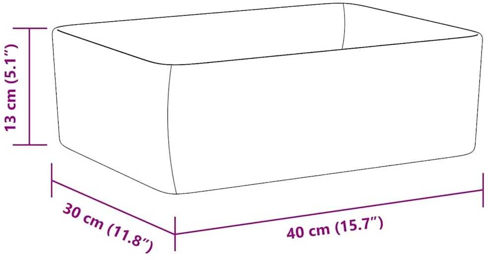 Praustuvas, baltos sp., 40x30x13cm, keramika