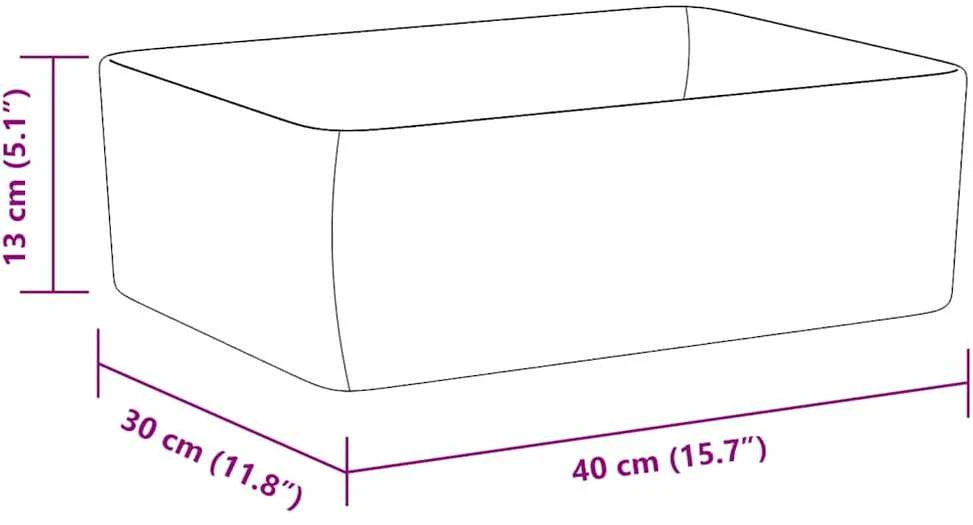 Praustuvas, juodos sp., 40x30x13cm, keramika