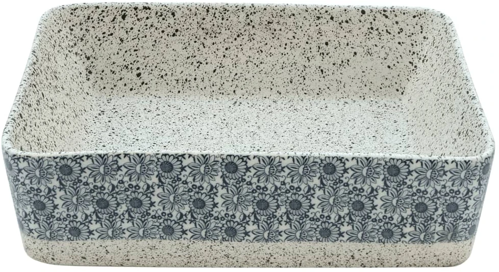 Praustuvas, pilkas ir mėlynas, 46x35,5x13cm, keramika