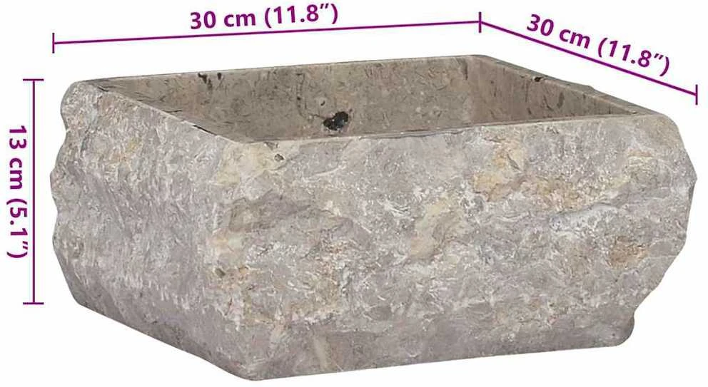 Praustuvas, pilkos spalvos, 30x30x13cm, marmuras