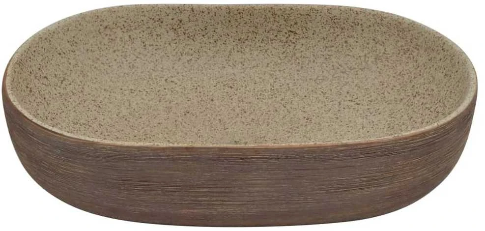 Praustuvas, smėlio ir rudas, 59x40x14cm, keramika, ovalus