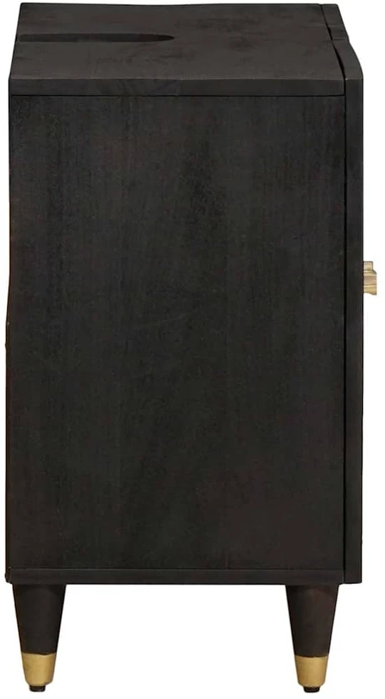 Praustuvo spintelė Juoda 62 x 33 x 58 cm Kietas mango medis