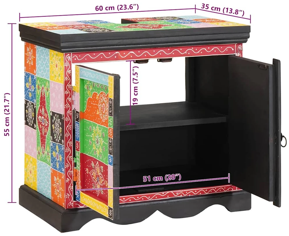 Praustuvo spintelė Ruda 60 x 35 x 55 cm Kietas mango medis