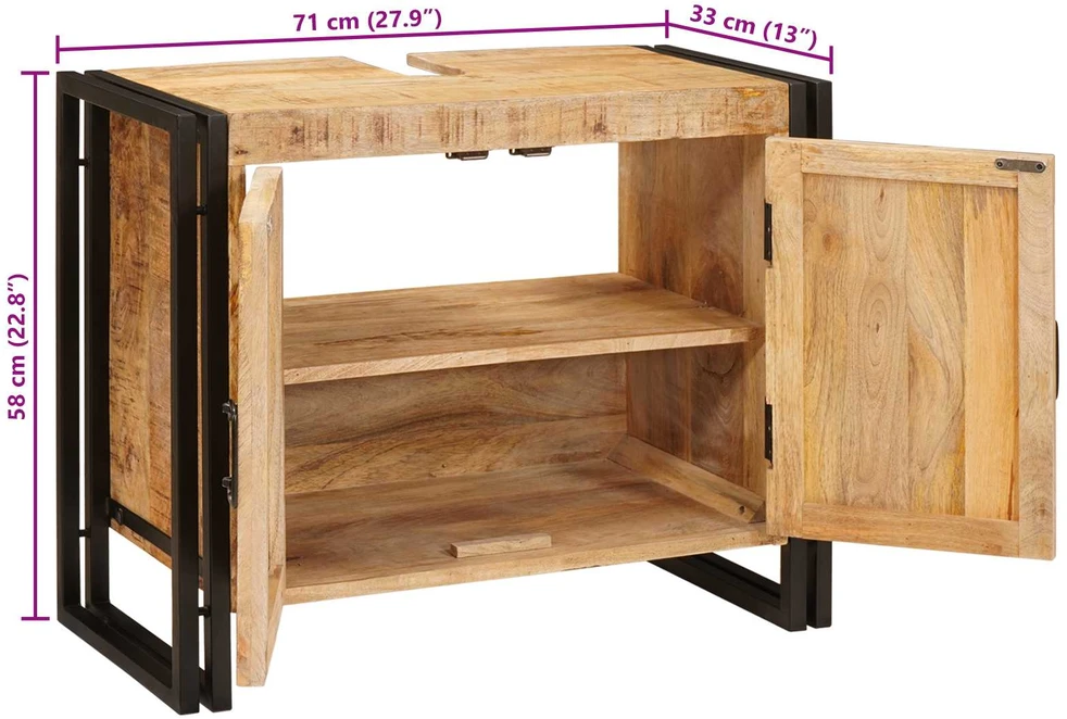 Praustuvo spintelė Ruda 71 x 33 x 58 cm Kietas mango medis