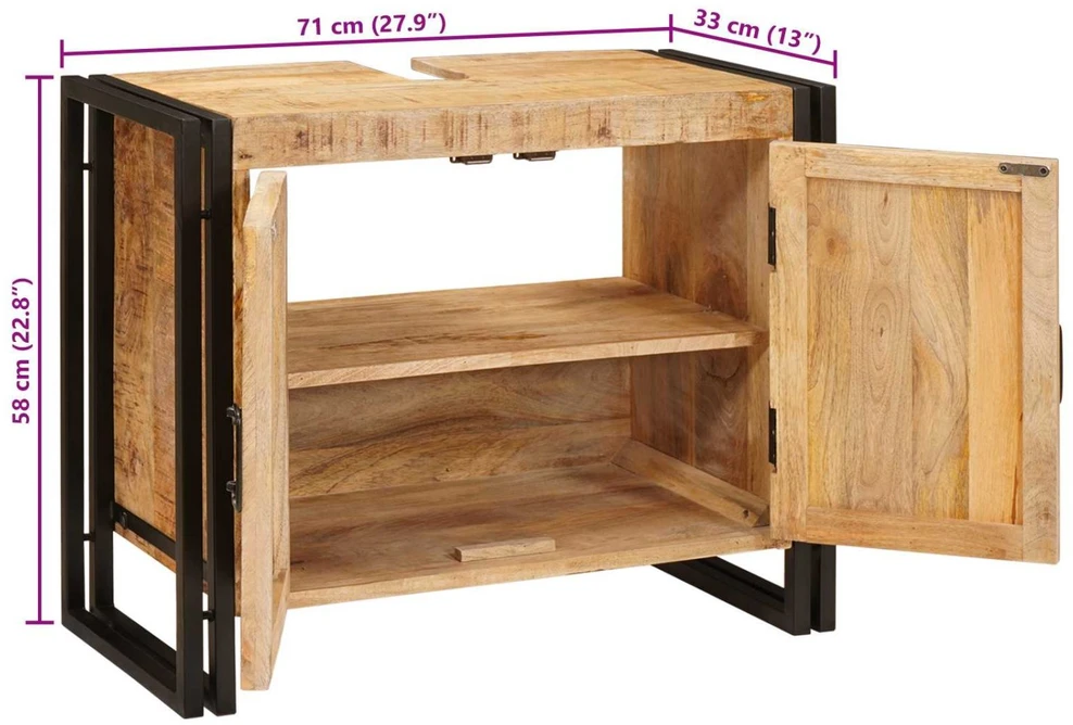 Praustuvo spintelė Ruda 71 x 33 x 58 cm Kietas mango medis