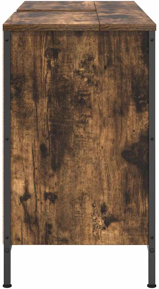 Praustuvo spintelė su stalčiais rūkytas ąžuolas 90x34,5x60 cm