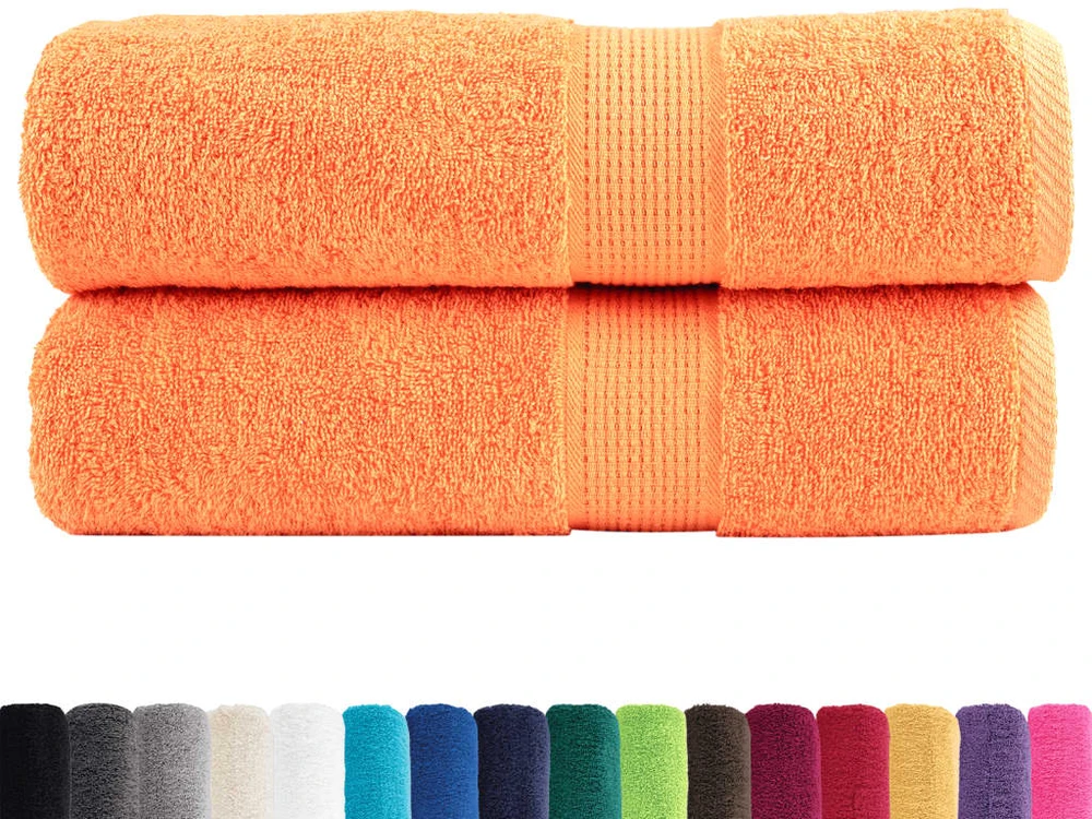 Rankšluostis Premium dušo rankšluosčiai SOLUND 2 vnt Oranžiniai 70x140 cm 600 gsm