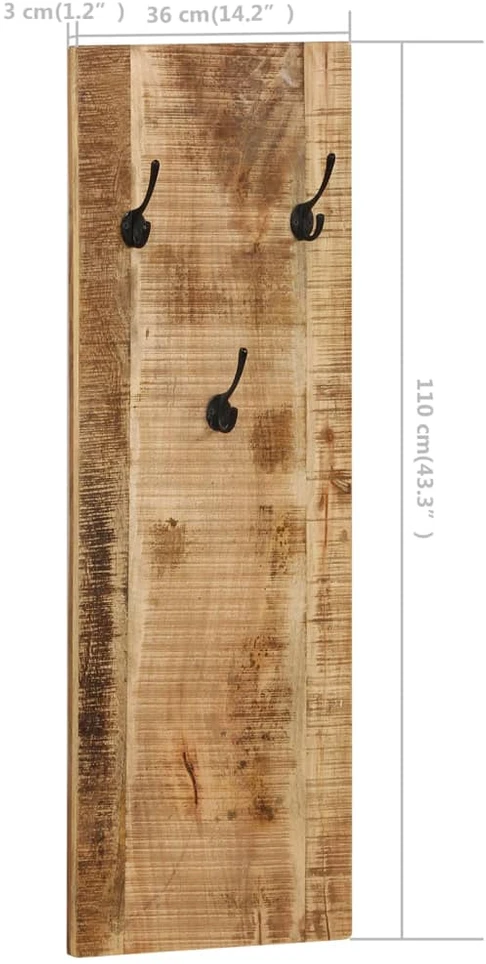 Prie sien. mont. paltų kabykl., 2vnt., mango masyv., 36x110x3cm