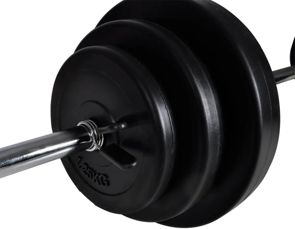 Prie sienos mont. jėgos tren. su štanga ir hant. rink., 30,5kg