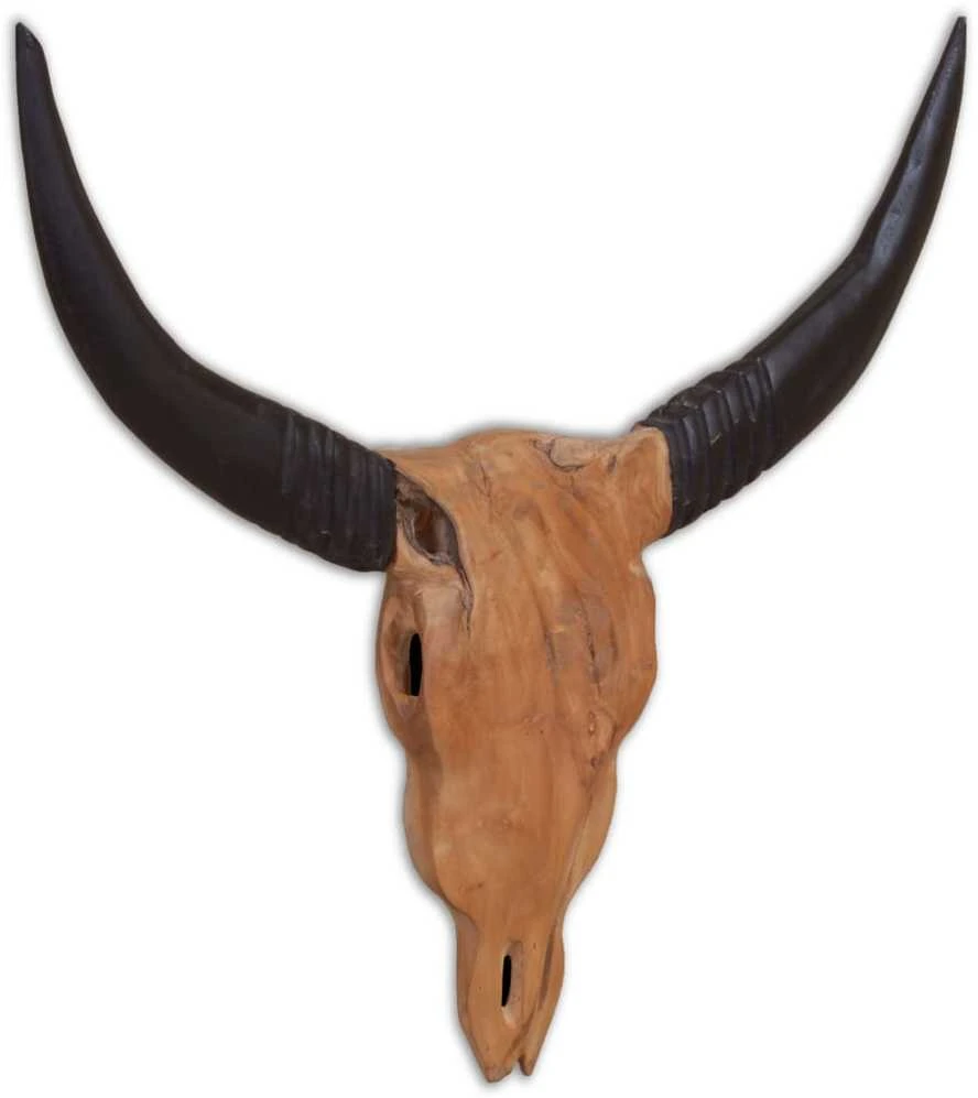 Prie sienos montuojama buliaus galva, 69x6x60cm, tikmedis