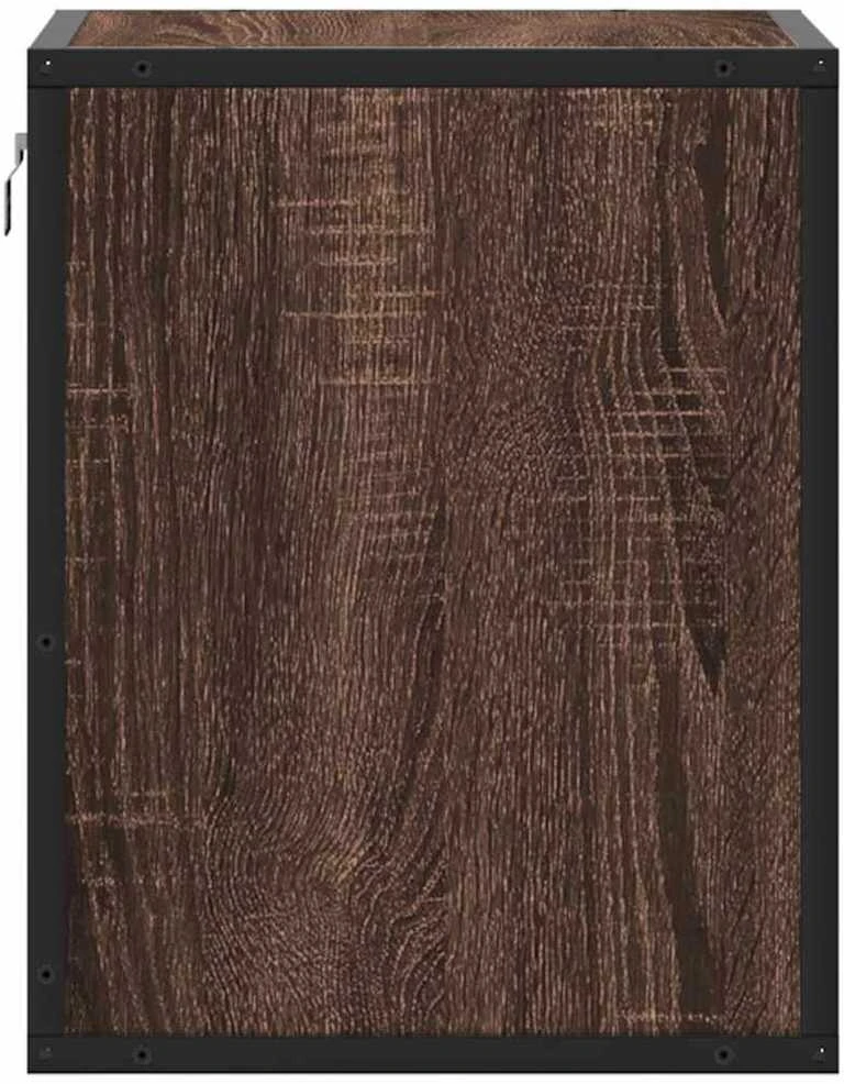 Prie sienos montuojama naktinė spintelė, ruda, 40x31x39,5 cm