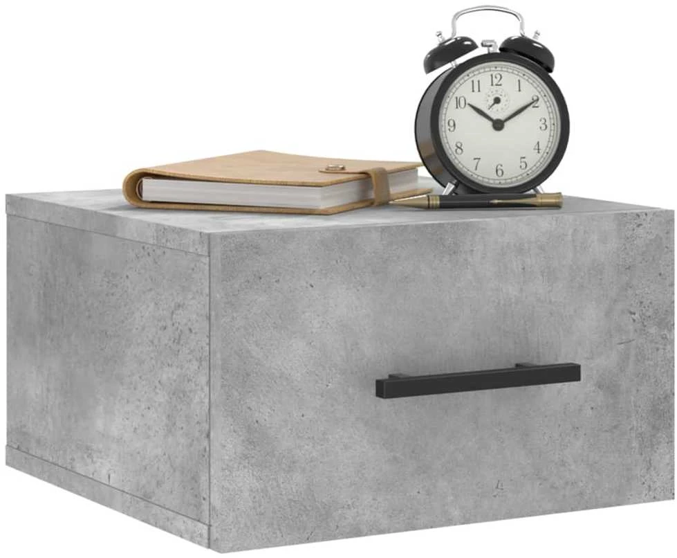 Prie sienos montuojama naktinė spintelė, betono, 35x35x20cm