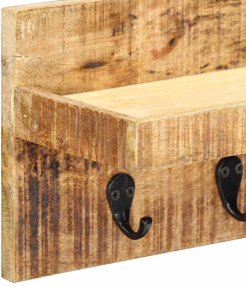 Prie sienos montuojama paltų kabykla, 60x15x20cm, mango mediena