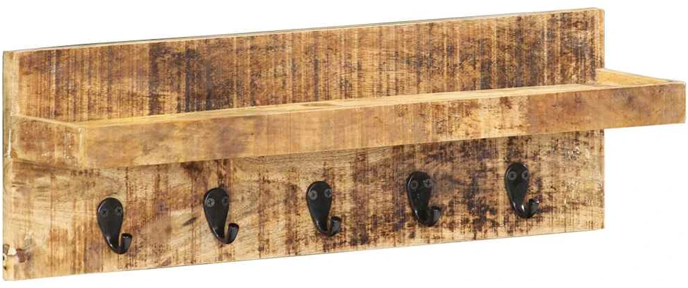 Prie sienos montuojama paltų kabykla, 60x15x20cm, mango mediena