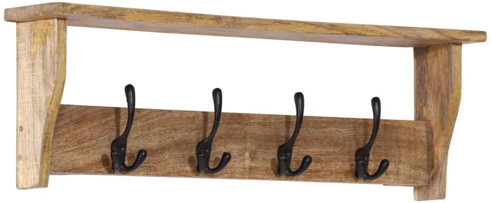 Prie sienos montuojama paltų kabykla su 4 kabliukais, mango
