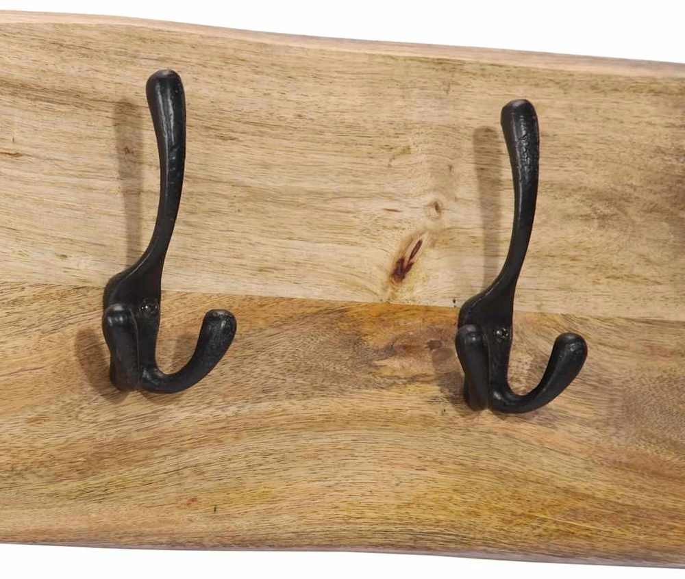 Prie sienos montuojama paltų kabykla su 4 kabliukais, mango