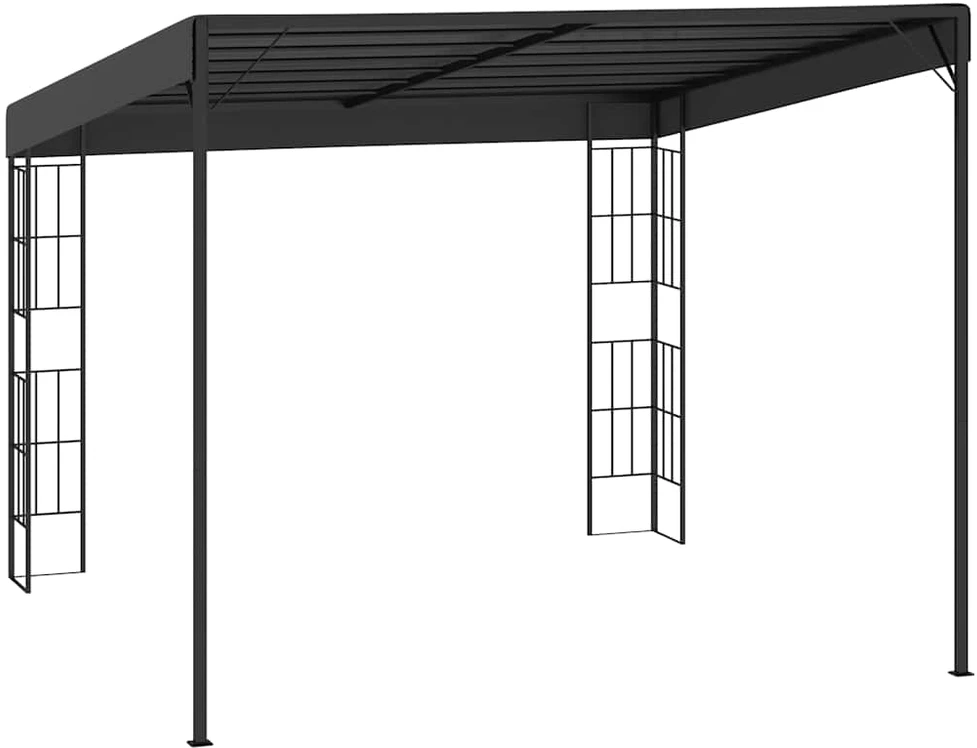 Prie sienos montuojama pavėsinė, antracito, 3x3m, audinys