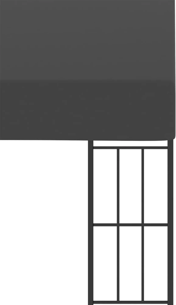 Prie sienos montuojama pavėsinė, antracito, 3x6m, audinys