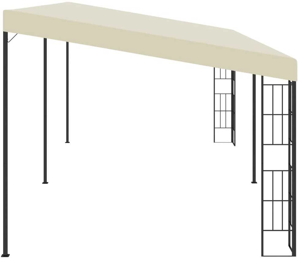 Prie sienos montuojama pavėsinė, kreminė, 3x6m, audinys
