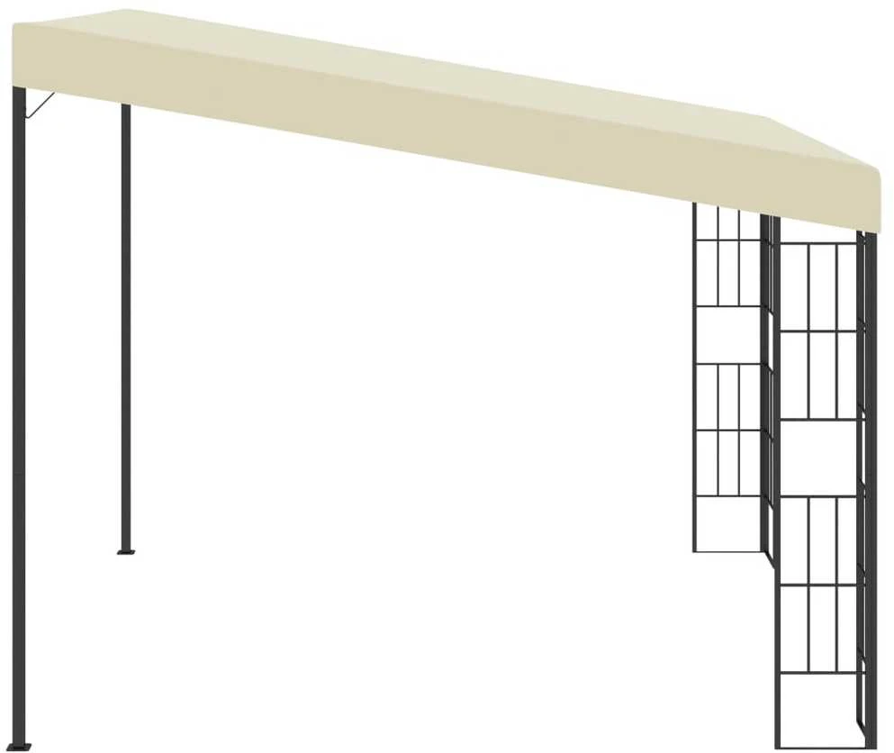 Prie sienos montuojama pavėsinė, kreminė, 3x3m, audinys