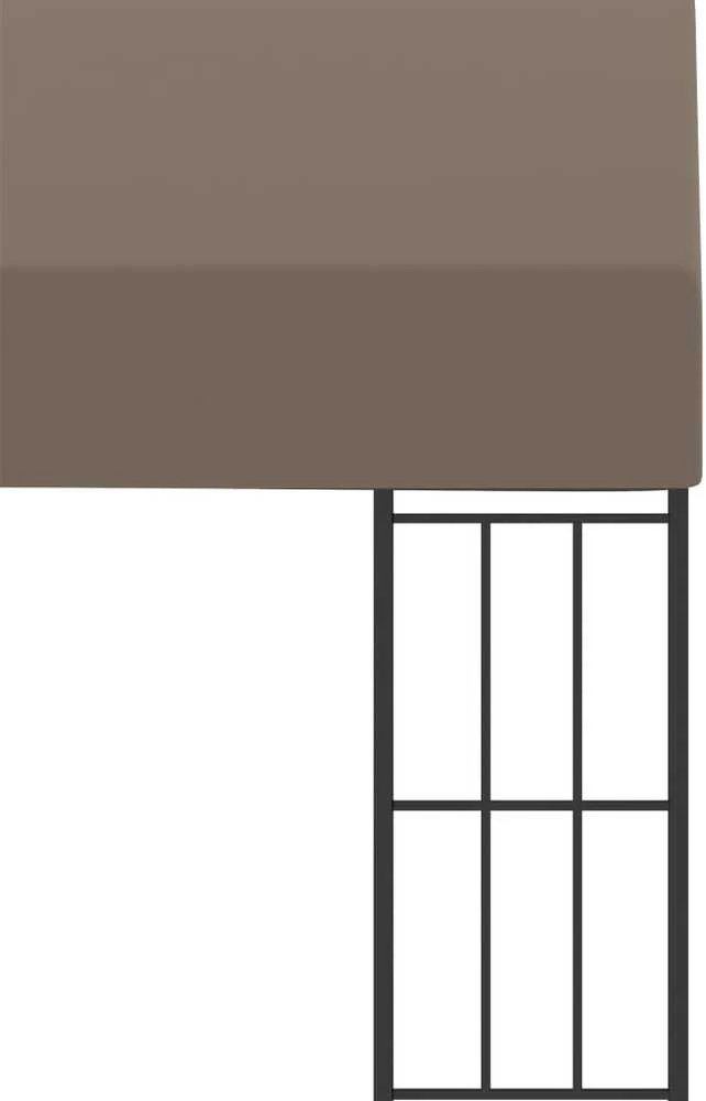 Prie sienos montuojama pavėsinė, taupe spalvos, 6x3m, audinys