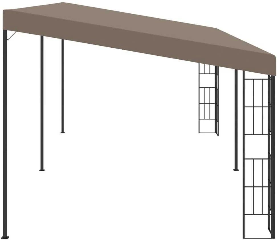 Prie sienos montuojama pavėsinė, taupe spalvos, 6x3m, audinys