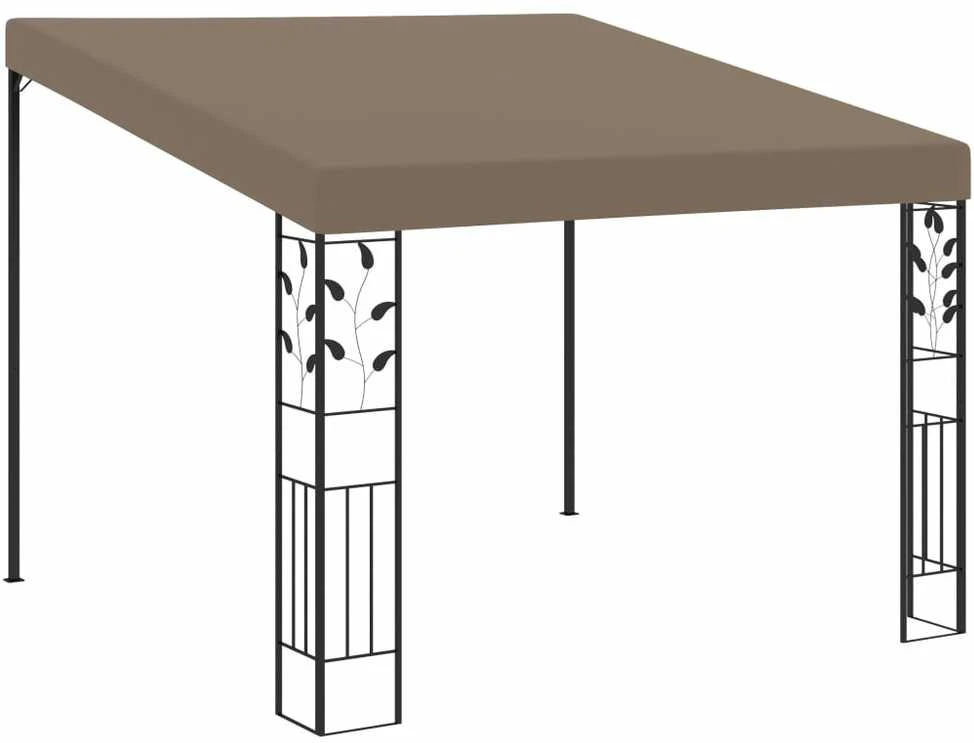 Prie sienos montuojama pavėsinė, taupe spalvos, 3x3x2,5m