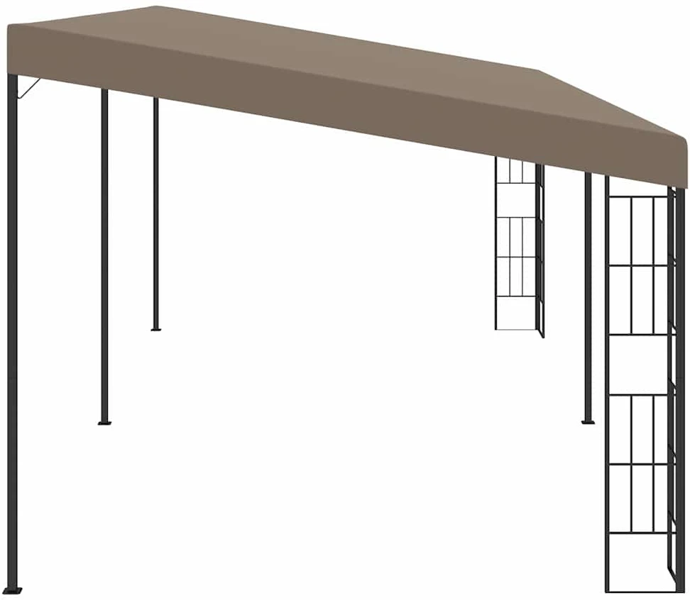 Prie sienos montuojama pavėsinė, taupe spalvos, 6x3m, audinys