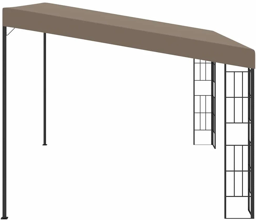 Prie sienos montuojama pavėsinė, taupe spalvos, 4x3m, audinys