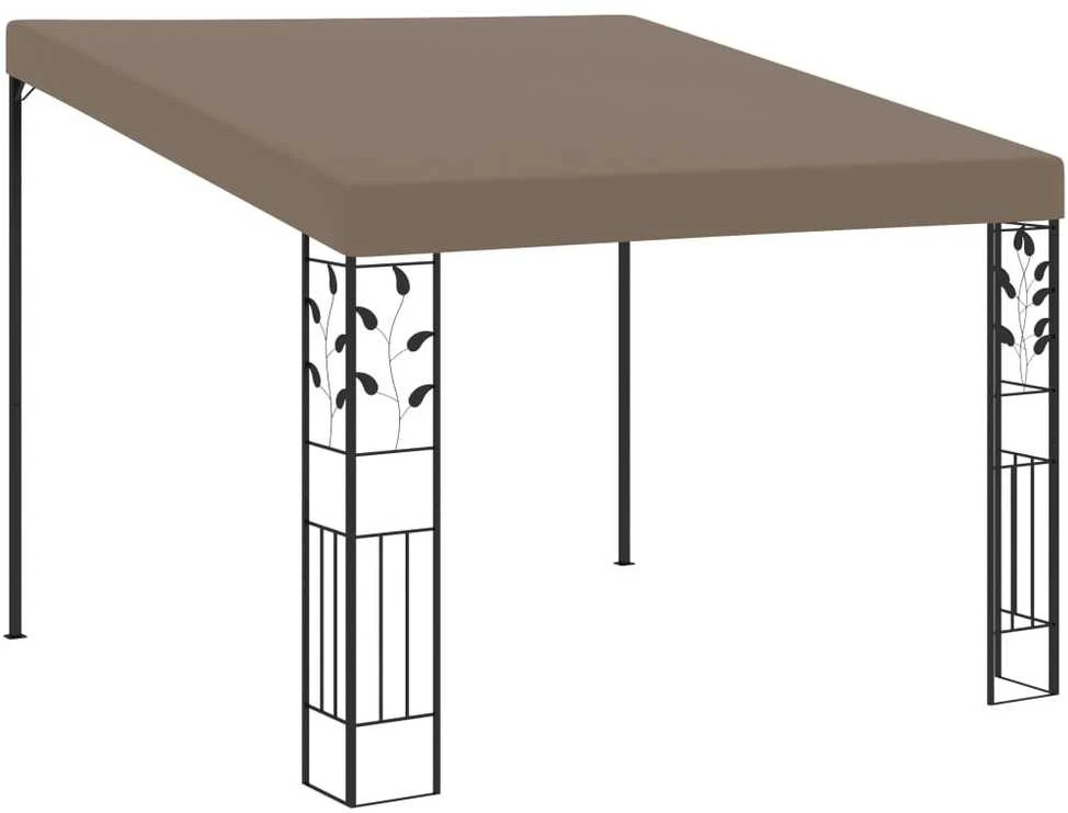 Prie sienos montuojama pavėsinė, taupe spalvos, 3x3x2,5m