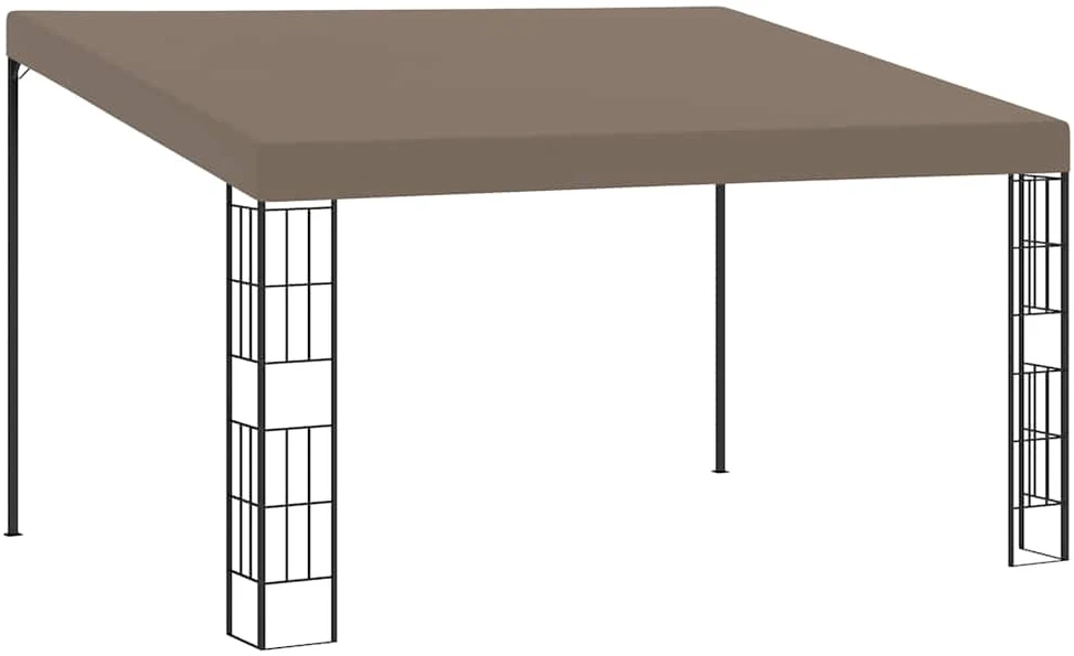 Prie sienos montuojama pavėsinė, taupe spalvos, 4x3m, audinys