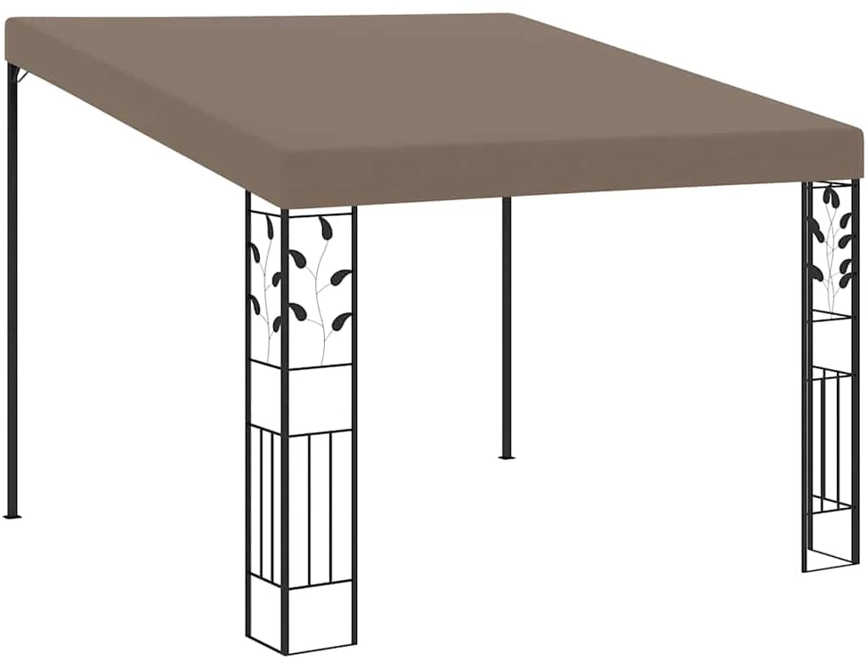 Prie sienos montuojama pavėsinė, taupe spalvos, 3x3x2,5m