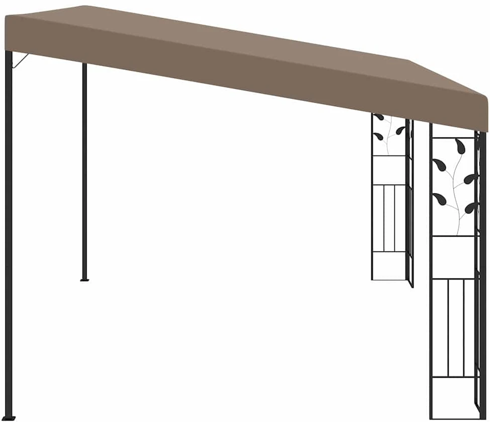 Prie sienos montuojama pavėsinė, taupe spalvos, 4x3x2,5m