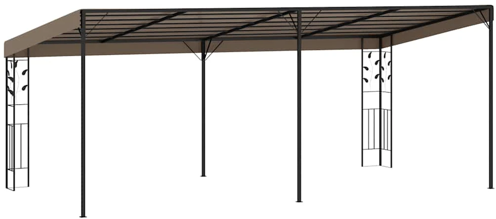 Prie sienos montuojama pavėsinė, taupe spalvos, 6x3x2,5m