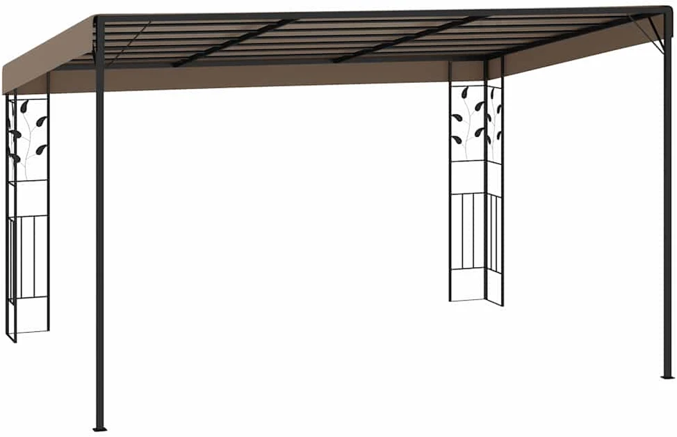 Prie sienos montuojama pavėsinė, taupe spalvos, 4x3x2,5m