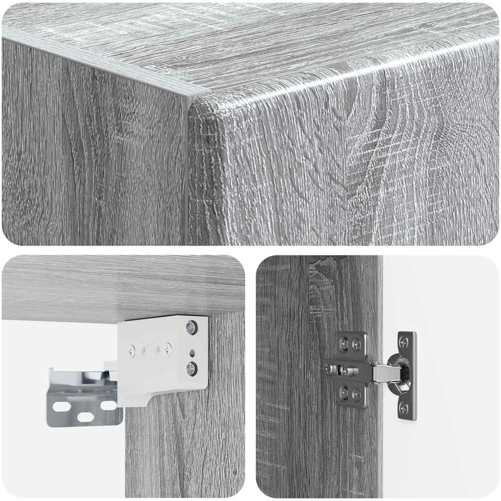 Prie sienos montuojama spinta 33 x 34,5 x 90 cm Pilka Sonoma