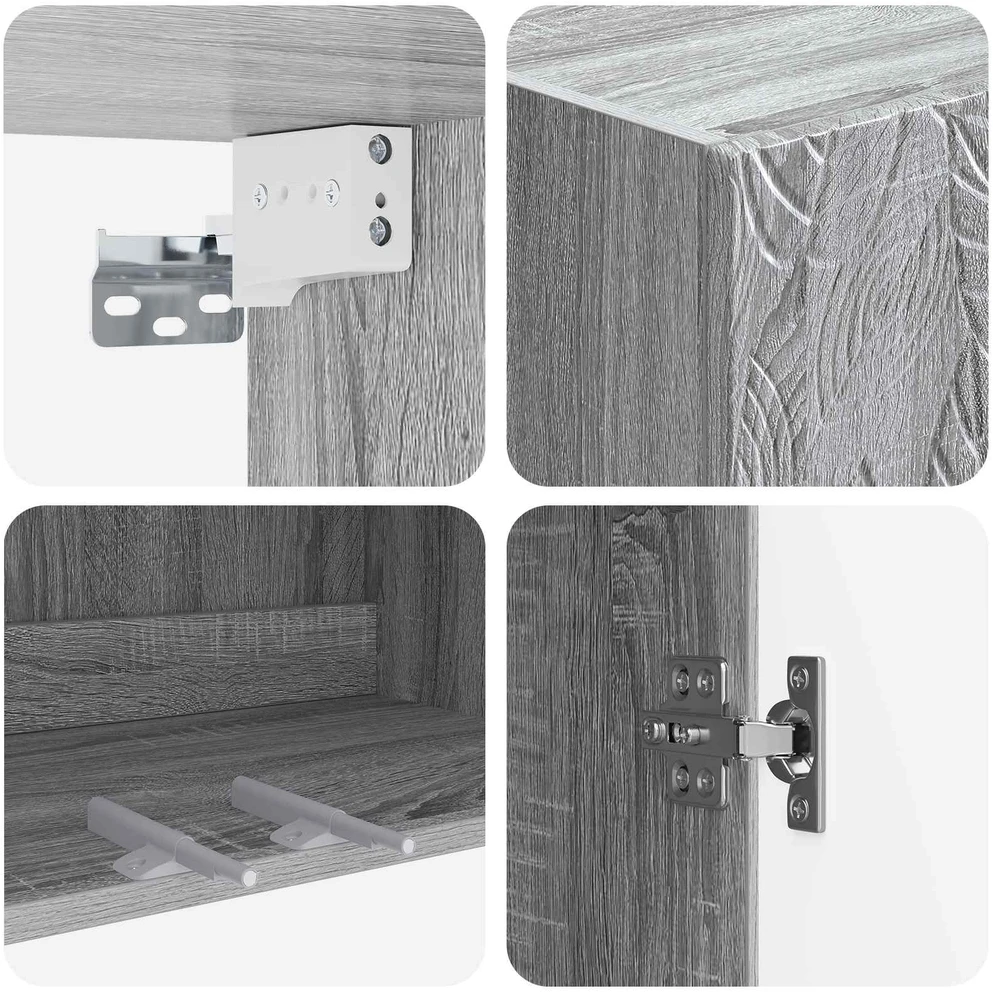 Prie sienos montuojama spinta 66 x 34,5 x 90 cm Pilka Sonoma