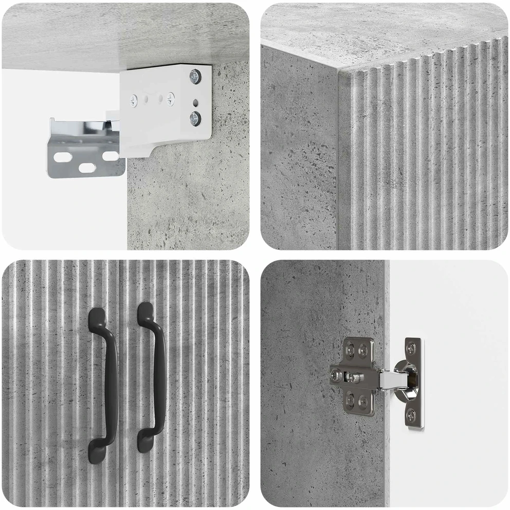 Prie sienos montuojama spinta 66 x 34,5 x 90 cm Betono pilka