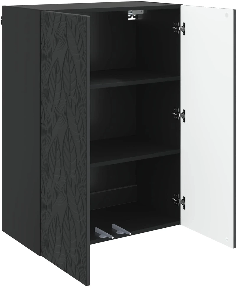 Prie sienos montuojama spinta 66 x 34,5 x 90 cm Juoda