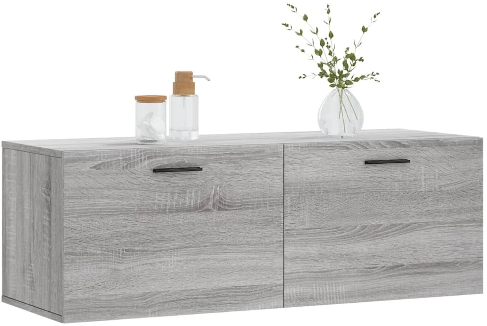 Sieninė spintelė, pilka ąžuolo, 100x36,5x35cm, apdirbta mediena
